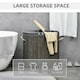 image 3 of HOMCOM 100L Bamboo Laundry Basket w/ 2 Compartments Washing Baskets Grey