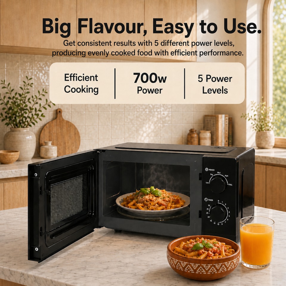 image 1 of EMtronics 20L 700W Microwave - Black