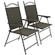 image 6 of Outsunny Folding Chairs Set, Breathable Mesh Fabric Seat, Dark Brown