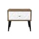 image 1 of Toledo 1 Drawer Bedside Table in White Matt & Vintage Oak (Ready Assembled) | White | White Matt & Vintage Oak