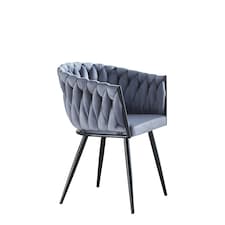 Set of 2 Baiano Fabric Dining Chairs - Grey
