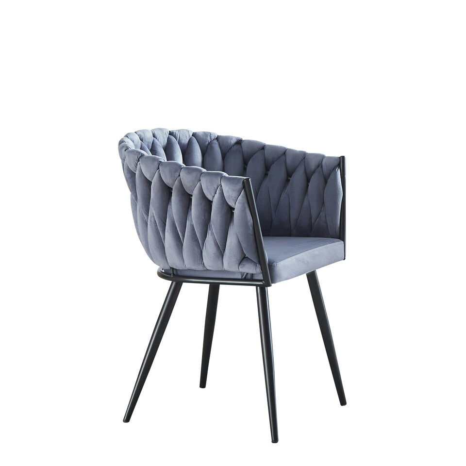 image 1 of Set of 2 Baiano Fabric Dining Chairs - Grey