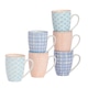 image 1 of Nicola Spring Nicola Spring Hand-Printed Mugs - 330ml - 3 Colours - Pack of 6 | Multi | Multi | 6