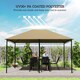 image 3 of Outsunny 3 x 4m Gazebo Canopy Replacement Covers, Garden Gazebo Roof Replacement with Vents and Drain Holes, TOP COVER ONLY, Khaki