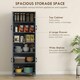 image 4 of HOMCOM Modern Kitchen Cupboard Storage Cabinet with 4 Shelves, Black Grey