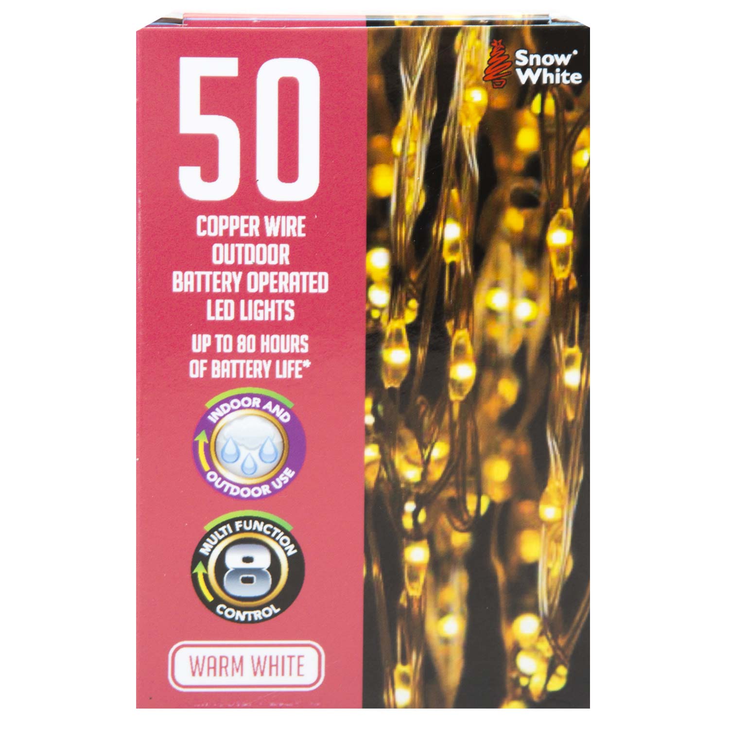 VFM e-Store Outdoor Copper Wire LED Lights - 50 Pack