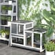 image 2 of PawHut Wooden Indoor Rabbit Hutch Elevated Bunny Cage with Enclosed Run W/Wheel
