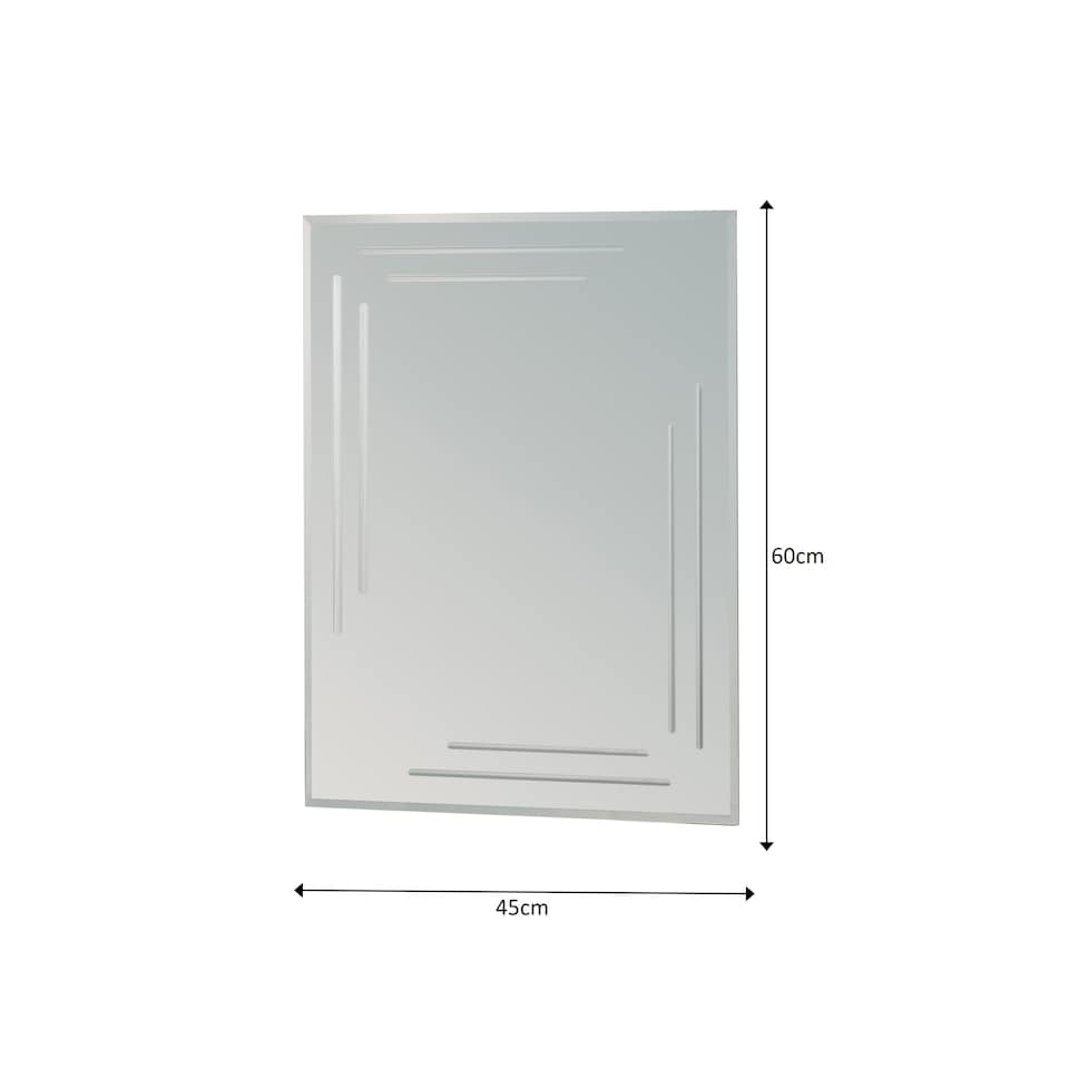 image 1 of Showerdrape Chelsea Rectangular Wall Mounted Frameless Bathroom Mirror 60 x 45cm | Chrome | Mirror | 1