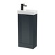 image 1 of Dark Grey 400mm Floor Standing Vanity Unit with Black Handle | Grey | Satin Soft Black | 1