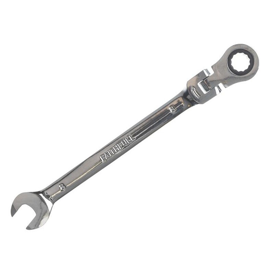 Faithfull Flex Head Ratchet Combination Spanner - Multi Colour - 8mm