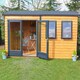 image 1 of Shire 10 x 10 Feet Double Door with Two Opening Windows Dip Treated Garden Studio Summerhouse Brown