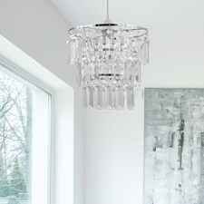 Three Tier Acrylic Crystal Light Shade Clear | Chrome