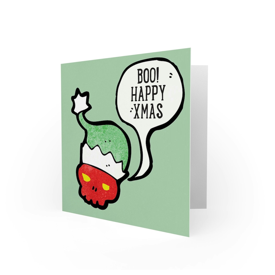 image 1 of Scary Skull Boo Xmas Christmas Card