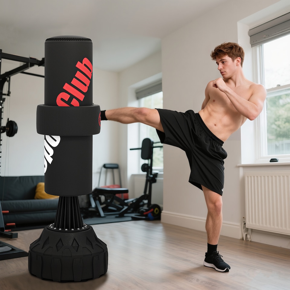 image 1 of SPORTNOW Freestanding Punching Bag, Heavy Boxing Bag with Stand for Teens Adults, Boxing Equipment with Height Adjustable Strike Pad, Hand Wrap, Suction Cup Base for Karate Taekwondo MMA Kickboxing