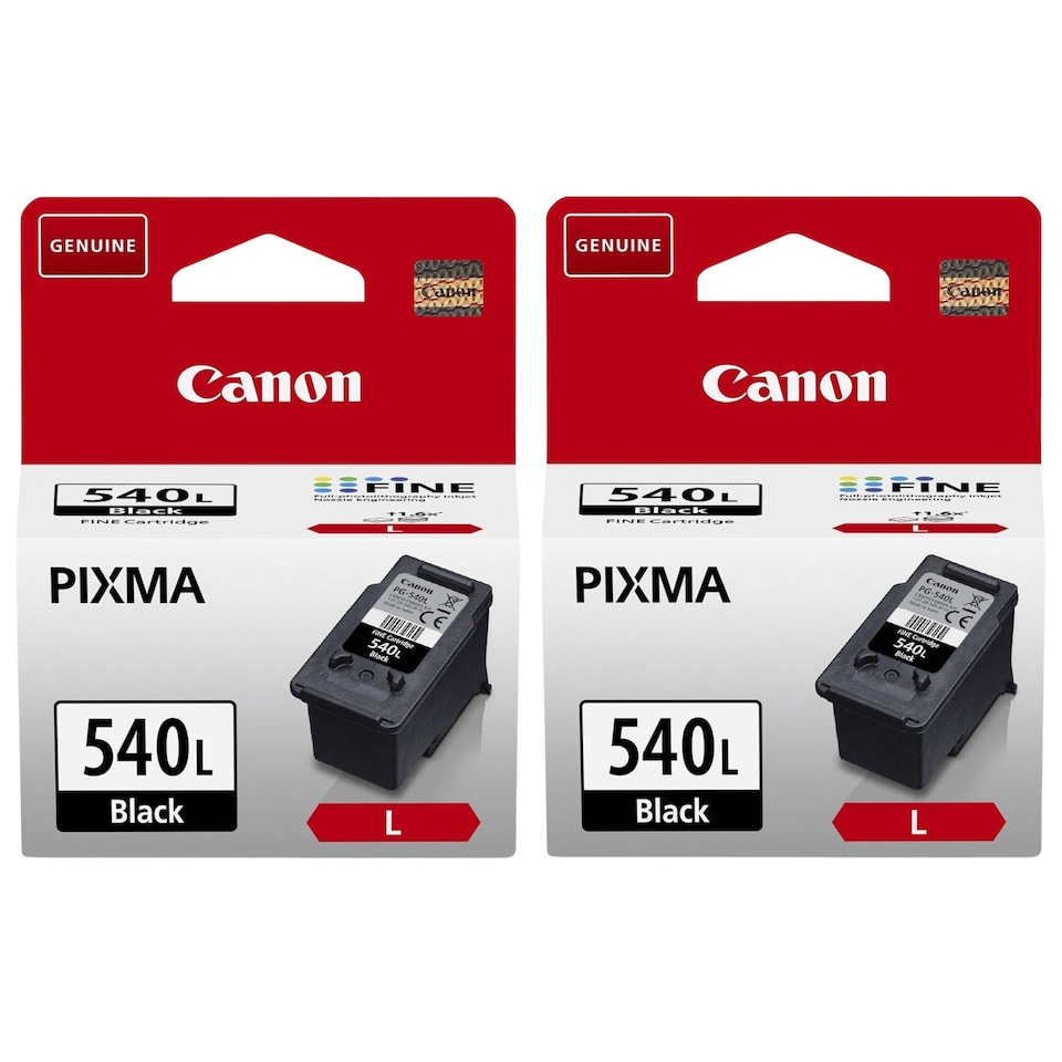 image 1 of 2x Canon PG540L Black Genuine Ink Cartridges