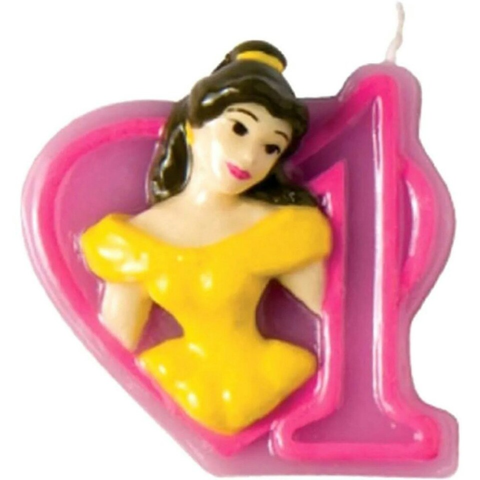 Beauty And The Beast Belle 1st Birthday Candle - Pink/Yellow - One Size Pink | One Size