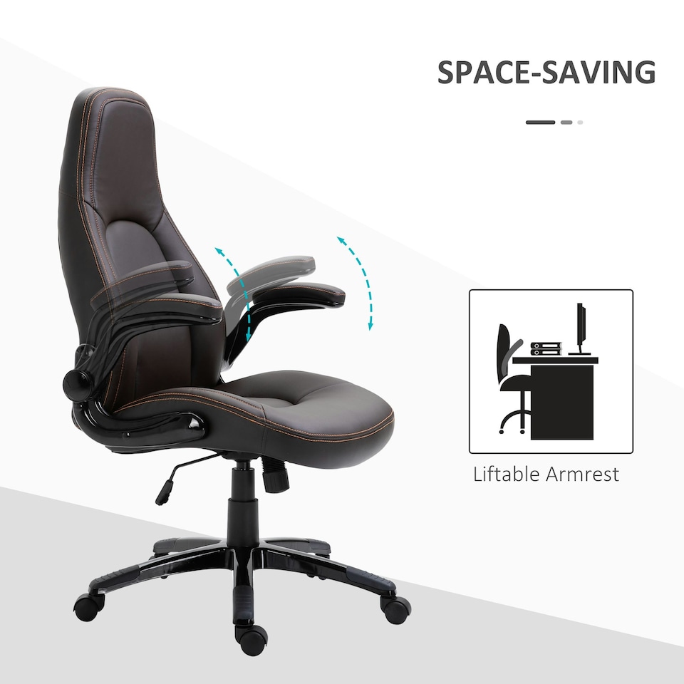 image 1 of Vinsetto High Back Office Chair Adjustable Height Swivel Chair w/ Tilt Function