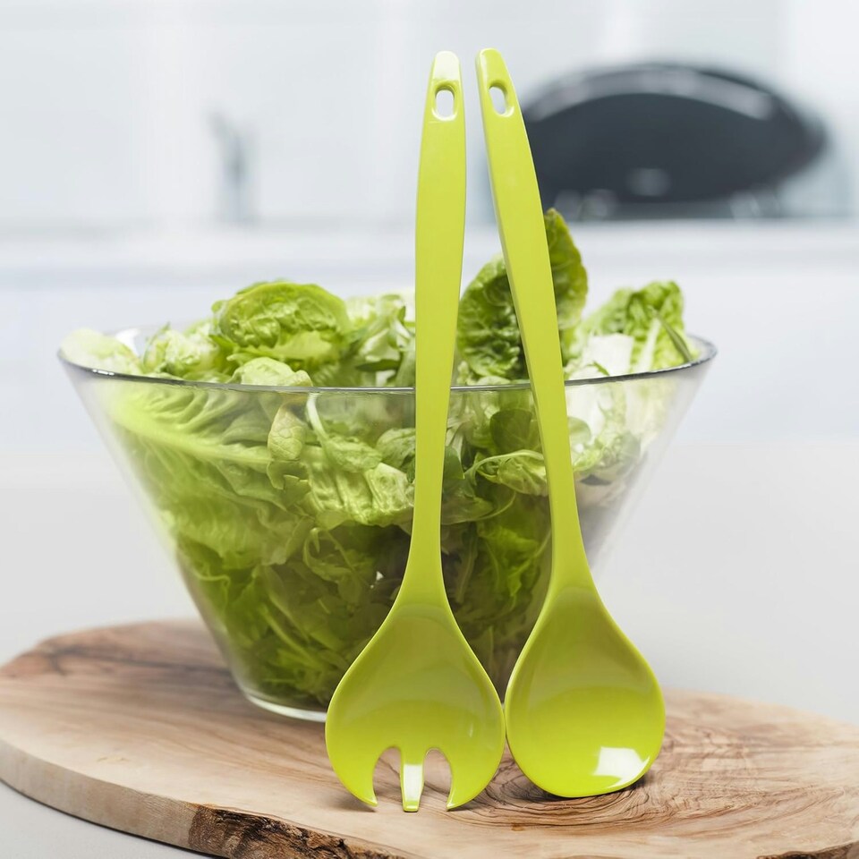 image 1 of Zeal Melamine 2-Piece Salad Servers Set Green | Lime Green