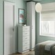 image 3 of Slab Light Grey Single Wardrobe with Shelves Grey
