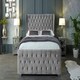 image 2 of Colleen Plush Silver King Bed Frame - Silver