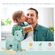 image 3 of HOMCOM Kids Toddler Rocking Horse Plush Ride On Triceratops Rocker Wooden Base With Sound for 3-6 Years Green