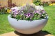image 1 of Primrose Large Grey Polystone Lismore Low Round Indoor Outdoor Garden Planter 70cm