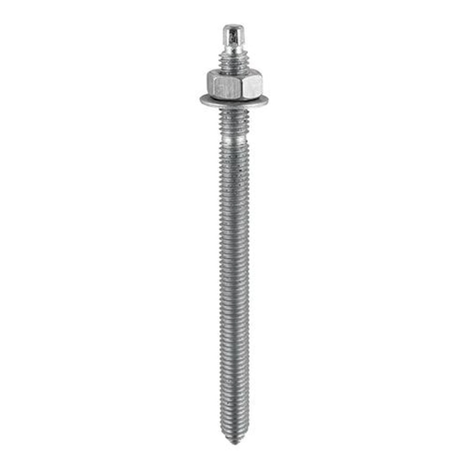 image 1 of Timco - Chemical Anchor Threaded Studs, Nuts & Washers - Hot Dipped Galvanised (Size M10 x 130 - 10 Pieces)