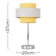 image 4 of ValueLights Weaver Chrome Touch Table Lamp Mustard & Grey Shade & Bulb | Multi