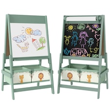 AIYAPLAY 3-in-1 Kids Easel, Double-Sided Art Easel with Paper Roll | Green