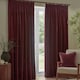 image 1 of Yard Heavy Chenille Velvet Room Darkening Pencil Pleat Curtains | Red