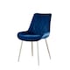 image 1 of Furniturebox 2x Pesaro Navy Velvet Silver Leg Luxury Dining Chairs