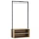 image 1 of Wooden Shoe Rack Shelf Storage and Metal Clothes Coat Garment Hanging Display Rail | Multi | Oak