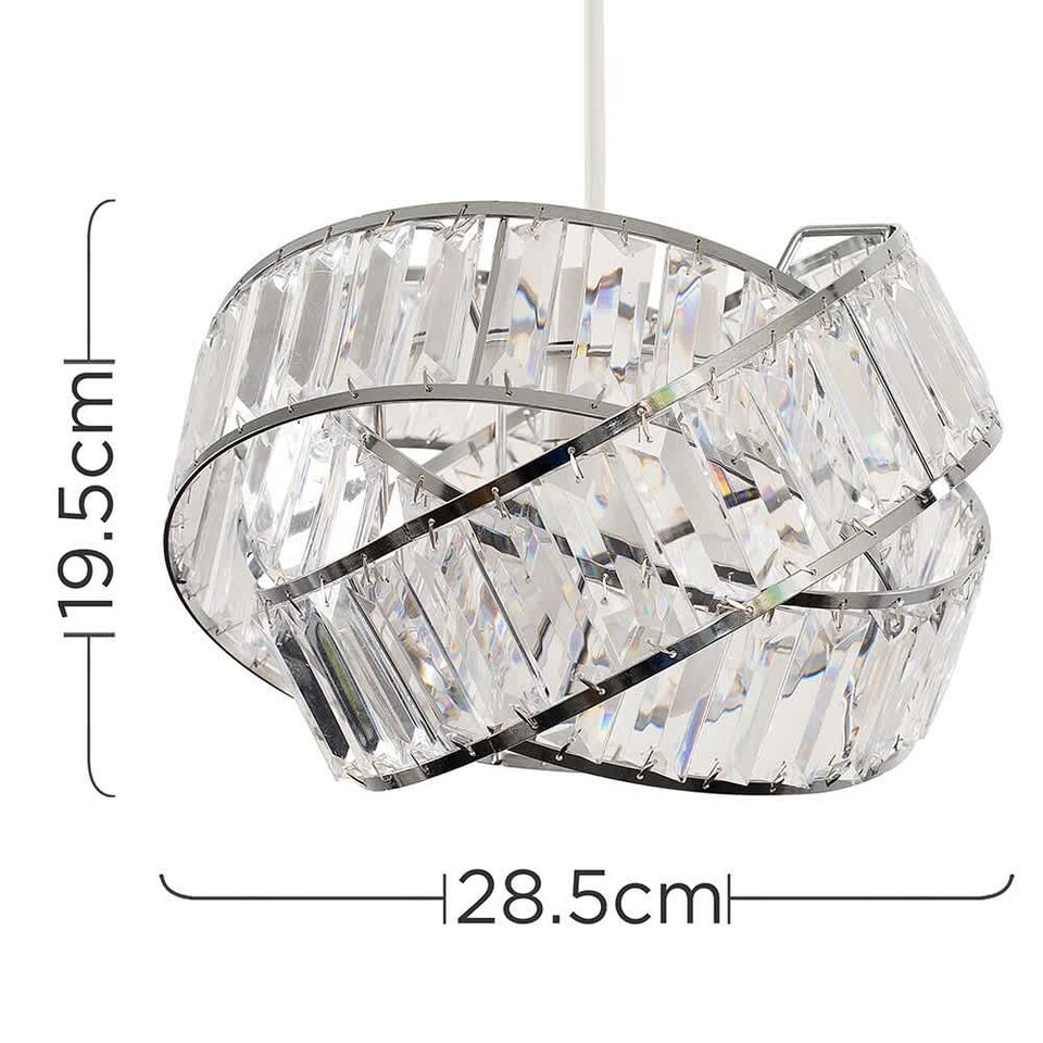 image 1 of ValueLights Hudson Silver Ceiling Pendant Shade Clear