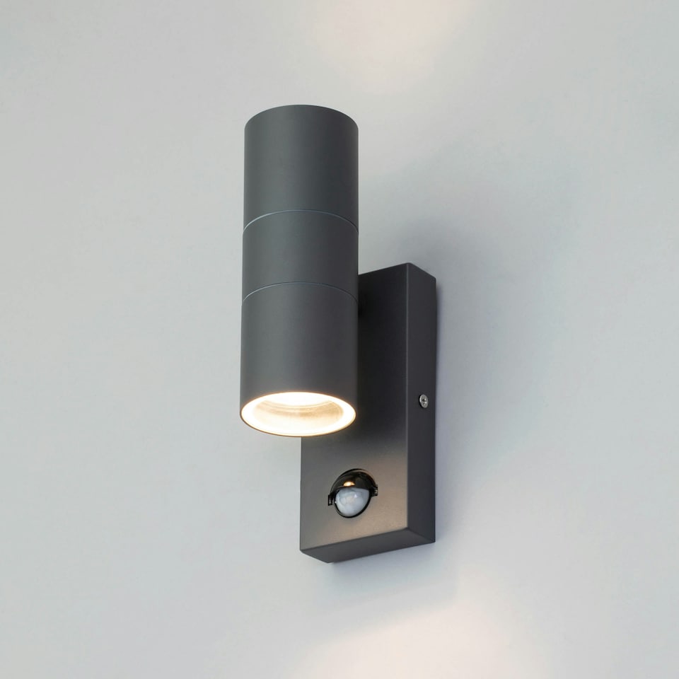 image 1 of BHS Jared Outdoor Wall Light with Sensor, Dark Grey