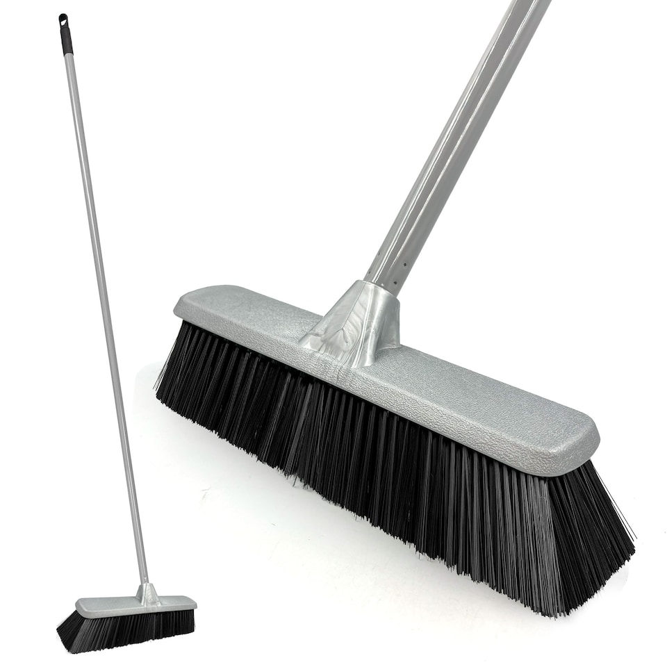 image 1 of Soft Indoor Silver Broom Sweeping Brush With Strong Handle Kitchen Brush