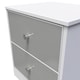 image 9 of Truro 2 Drawer Compact Bedside Cabinet in Uniform Grey & White Matt (Ready Assembled) | Grey | Uniform Grey & White Matt