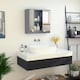 image 5 of HOMCOM Wall Mounted Mirror Cabinet with Storage Shelf Bathroom Cupboard Grey