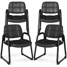 COSTWAY 4 PCS Executive Office Chairs Reception Chairs Black