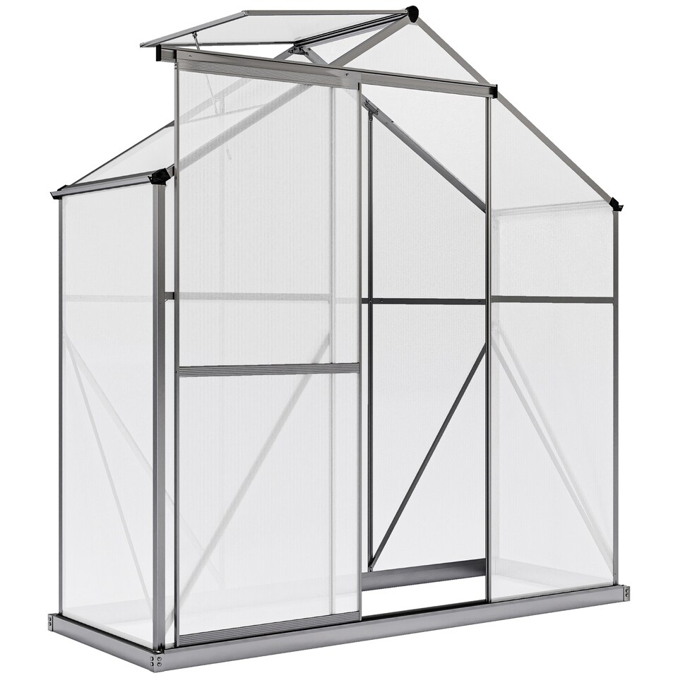 image 1 of Outsunny 6 x 2.5ft Polycarbonate Greenhouse Aluminium Green House