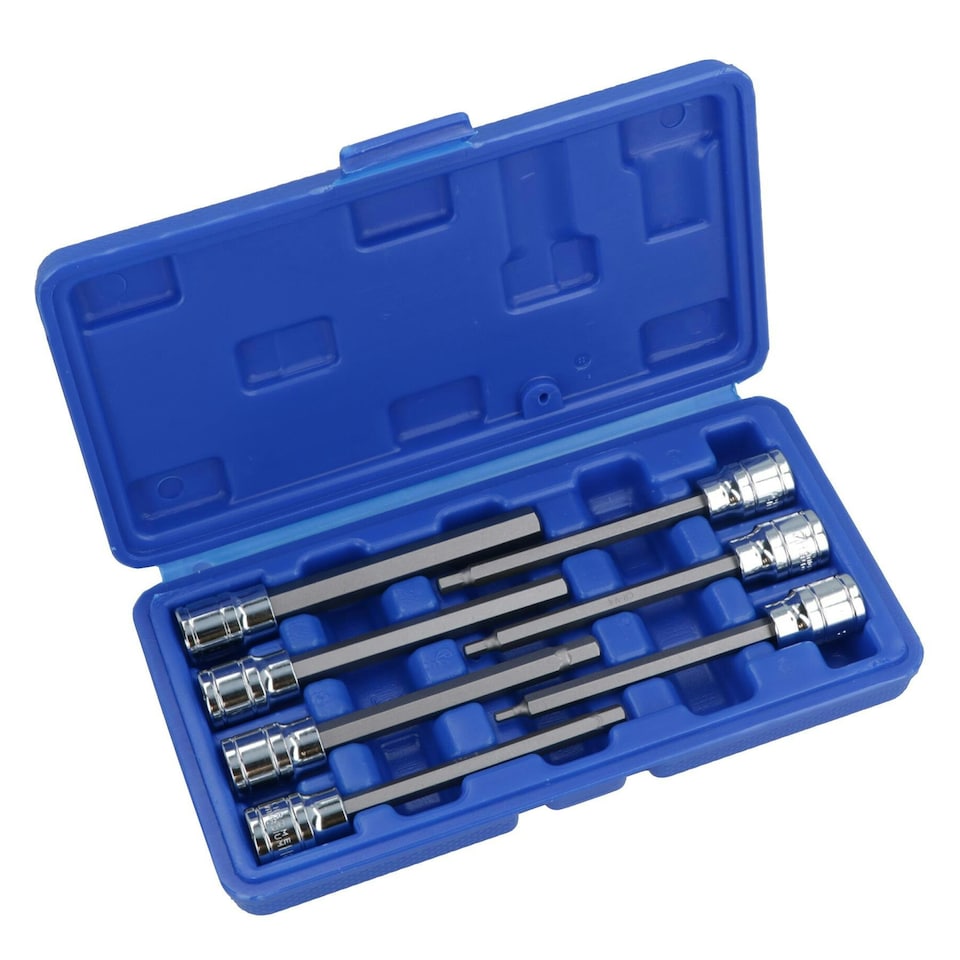 image 1 of Metric MM Long Allen Hex Key Sockets 3mm - 10mm 7pc Set 3/8" Drive