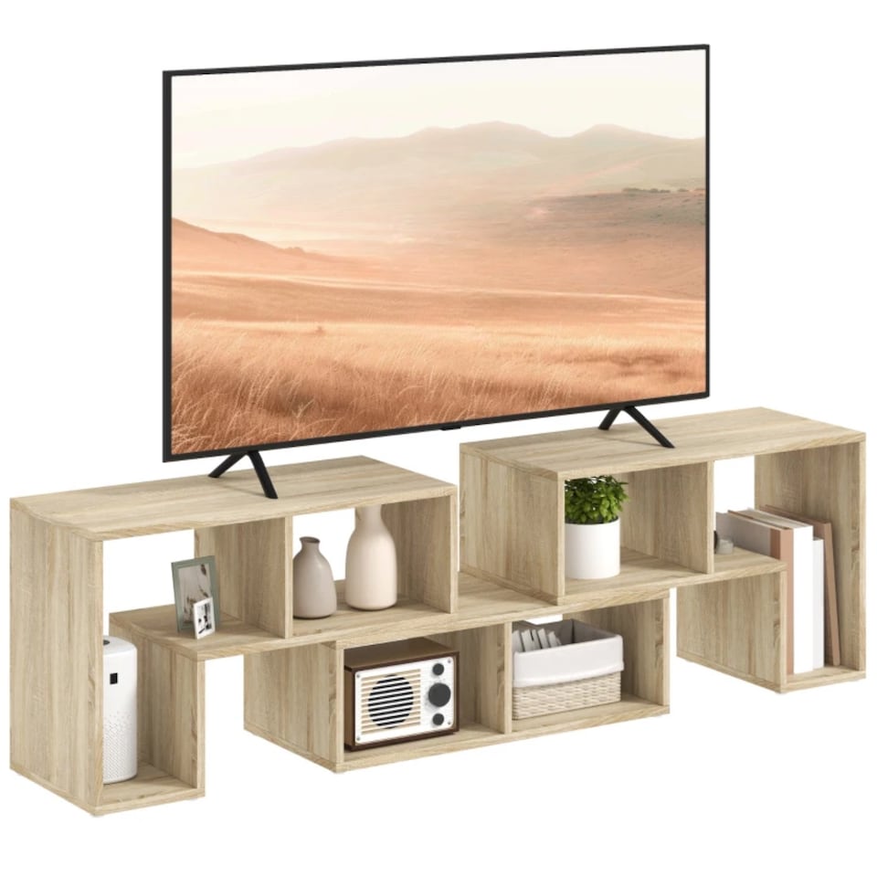 image 1 of Adjustable Free Combination TV Stand Unit With Storage Grey