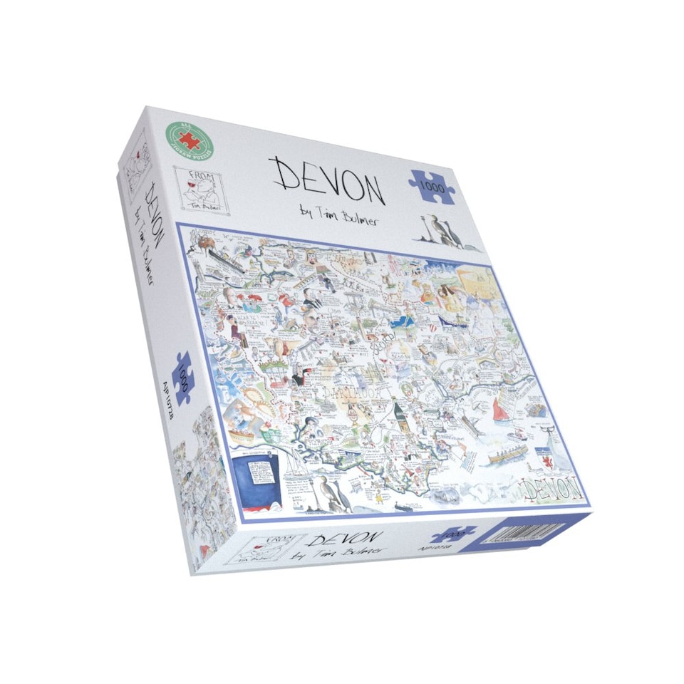 image 1 of Map of Devon - Tim Bulmer 1000 Piece Jigsaw Puzzle