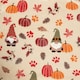 image 4 of OHS Autumnal Pumpkin Paw Print Soft Cosy Warm Sherpa Fleece Reverse Pet Dog Cat Crate Blanket Cream | Natural | One Size
