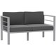 image 1 of Outsunny Garden Loveseat with Removable Cushions, Charcoal Grey Grey | Charcoal grey