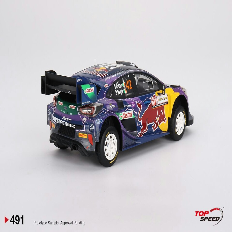 image 1 of Ford Puma Rally1 No.42 M-Sport Ford WRT 2022 Rally Italia Sardegna 2nd Place 1:18 Scale TSM TS0491