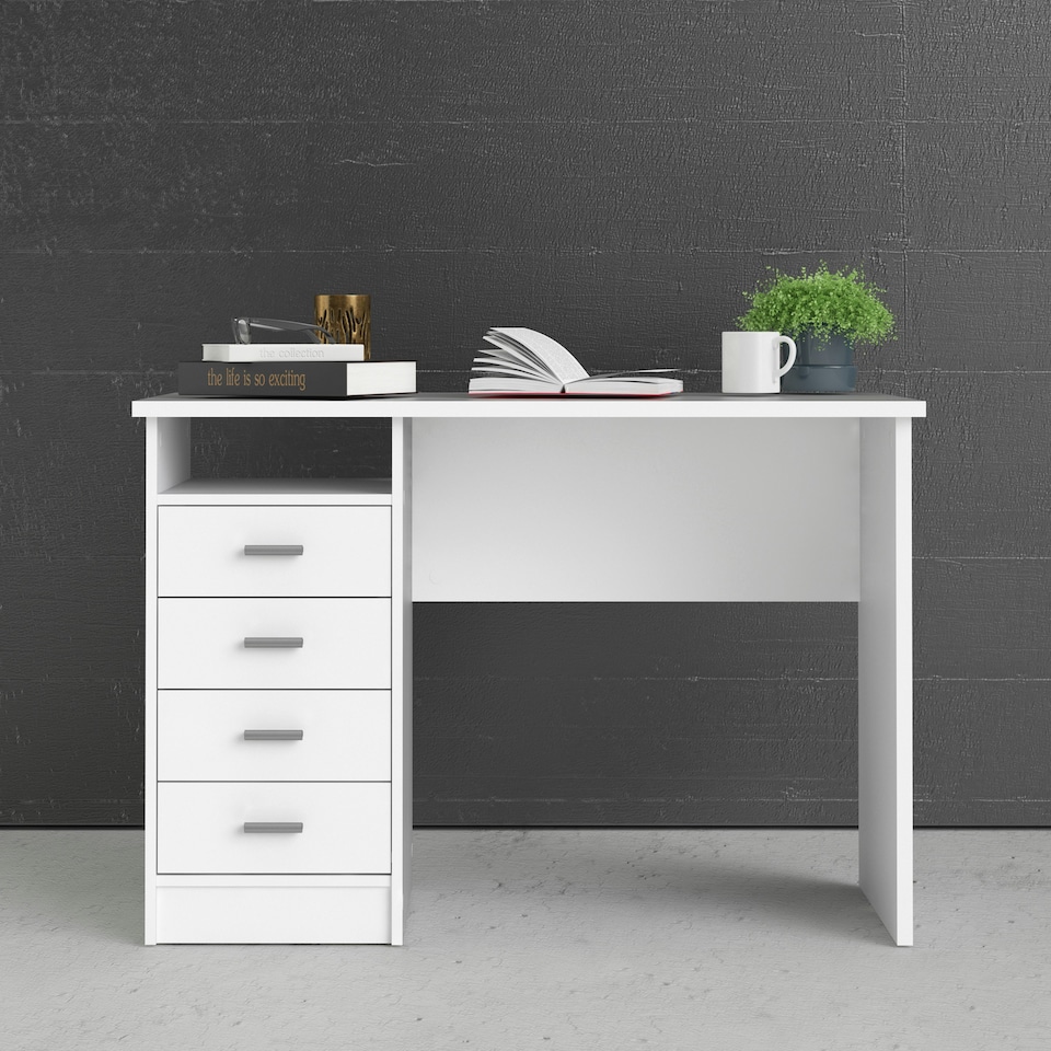 image 1 of Function Plus 4 Drawer Desk in White