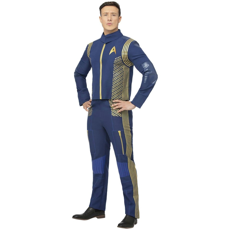 image 1 of Star Trek: Discovery Mens Command Uniform Costume Set - Blue/Gold - M | Multi | M