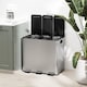image 9 of HOMCOM Triple Kitchen Bin, 3 x 15L Pedal Bin, Stainless Steel Three Rubbish Bin with Removable Inner Buckets, Soft Close Lid, Fingerprint-Proof for Recycling and Waste, Silver Tone | Silver | 1