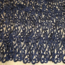 Navy Heavy Guipure Lace Fabric for Bridal, Dressmaking, 137cm / 53" Wide - per metre