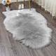 image 3 of Living and Home Irregular Shaped Super Soft Shaggy Area Rug, Grey, 90x60cm